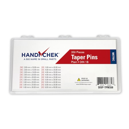 Handi-Chek Metric Taper Pin Assort 350pc DISP-TPM350